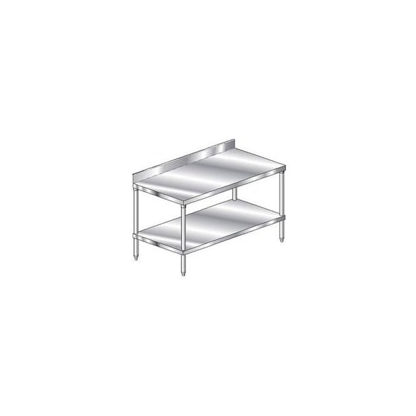 Aero Aero Manufacturing Workbench W/Undershelf, 16 Ga. 304 Series Stainless, 4" Backsplash, 36"Wx24"D 3TSB-2436 - main